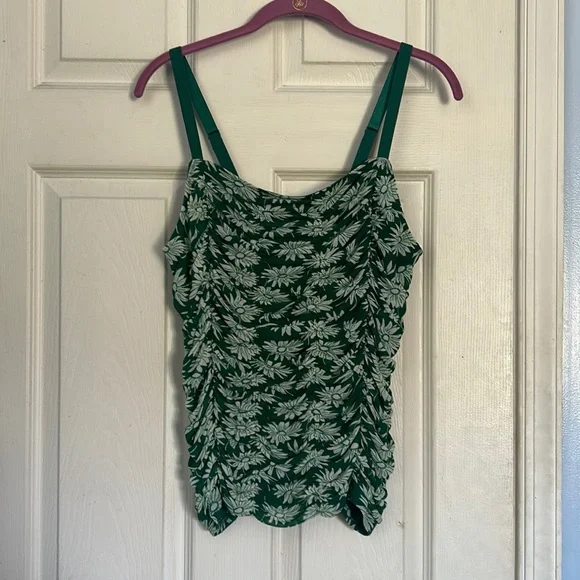 NWT Torrid green jacket Stretch Mesh Cropped Shirred Cami Top - Picture 5 of 9